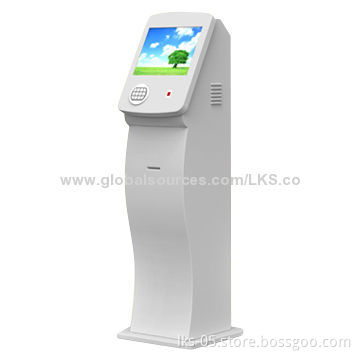 Store display kiosk with thermal printer floor standing model with 17-inch touch screen